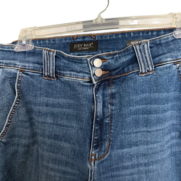 Judy Blue Womens Wide Leg Jeans 14W Blue Denim - Picture 3 of 6